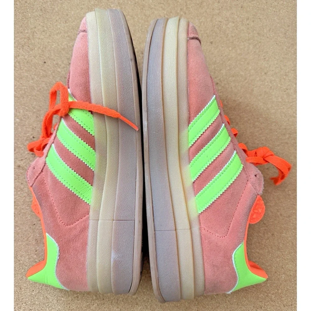Adidas Gazelle Bold Platform Suede Sneakers Solar Orange Green‎ Women 8